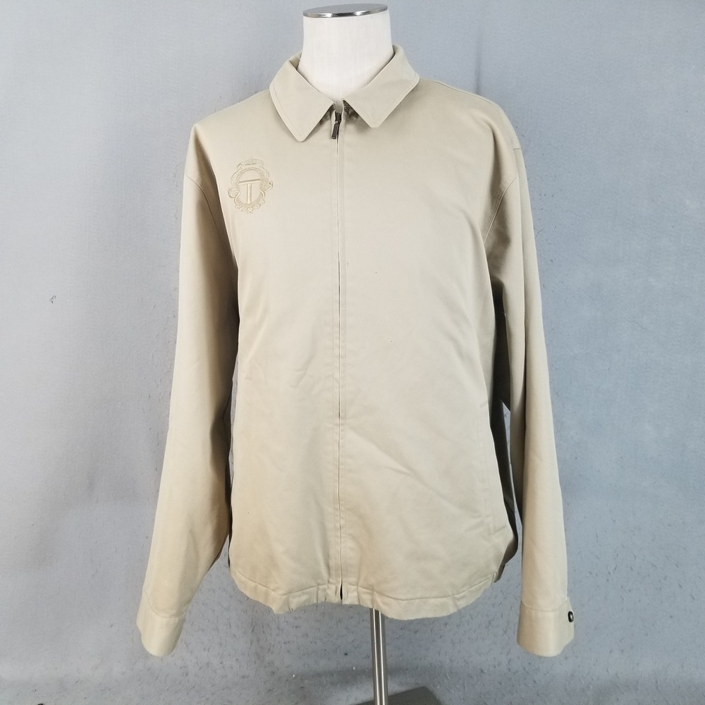 L.L. Bean Jacket Mens XXL Tan Harrington Full Zip Cotton Twill Embroidered Crest